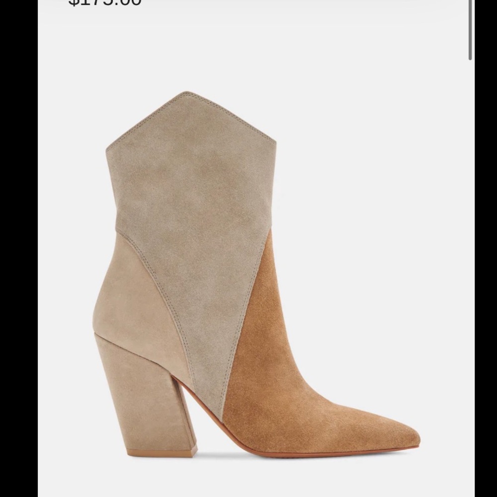 Dolce Vita Suede Booties size 8. Cream & light tan.